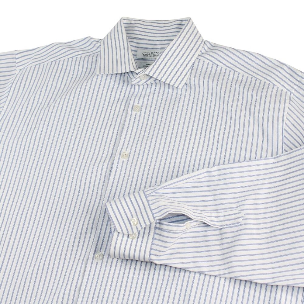 Michael Strahan Collection 17.5 34/35 Wrinkle Free Mech Stretch Dress Shirt